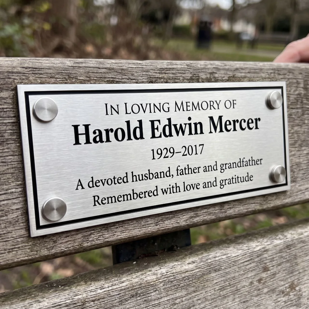 Bench plaques example
