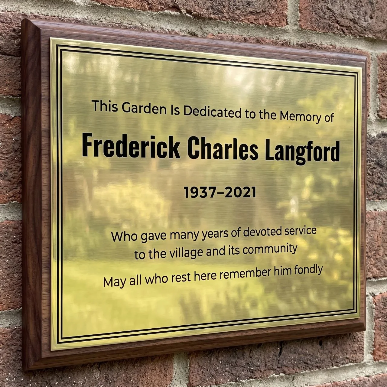 Garden plaques example