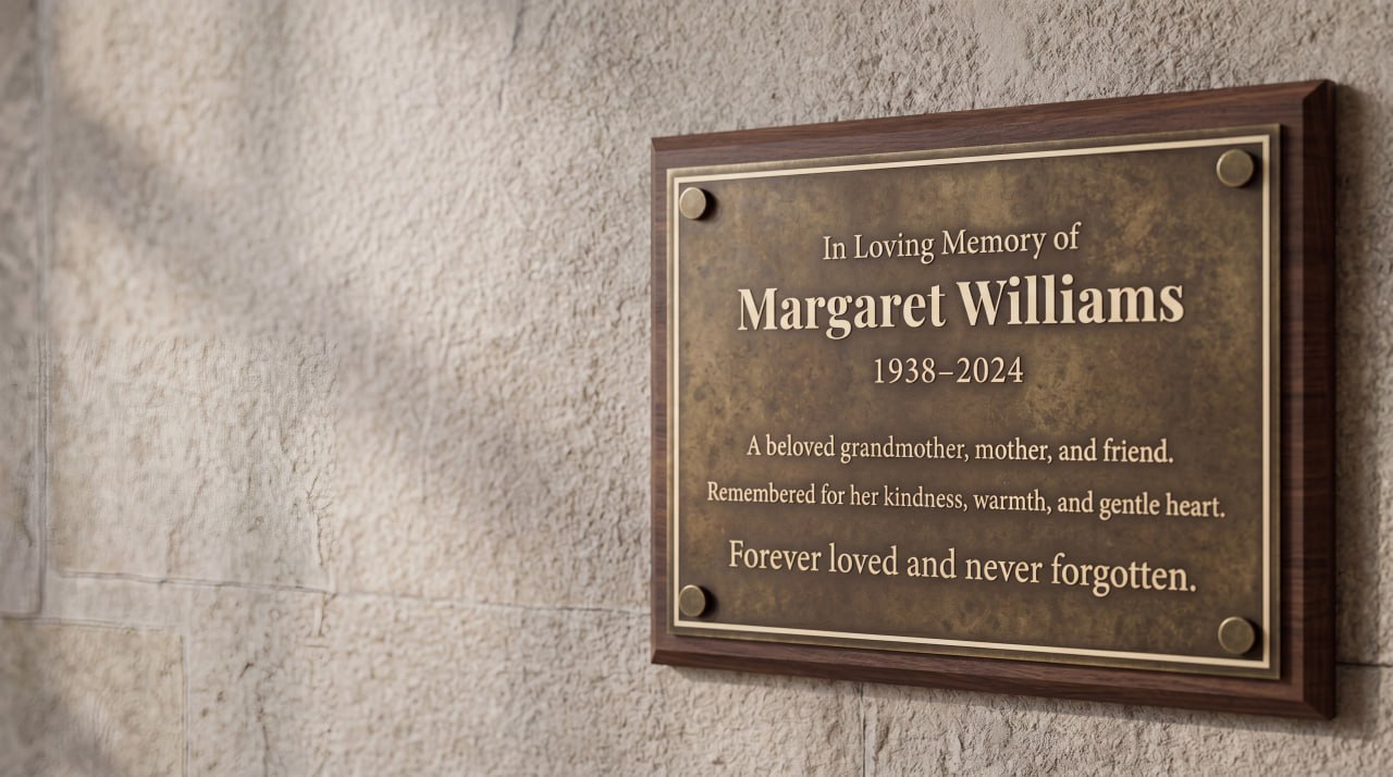 Memorial plaques example
